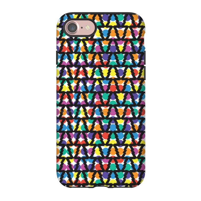 iPhone 7 StrongFit multi color christmas tree pattern by MALLIKA