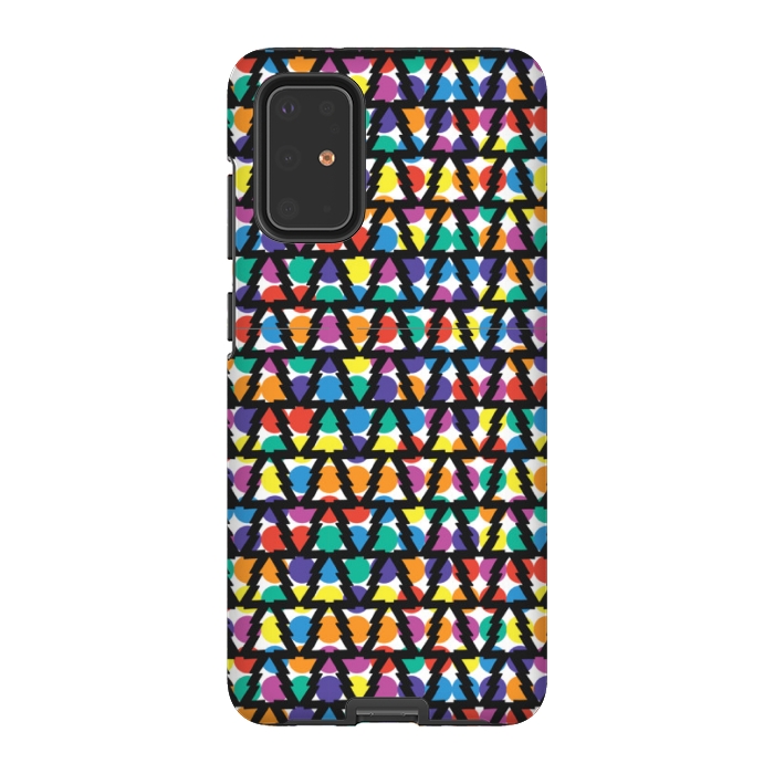 Galaxy S20 Plus StrongFit multi color christmas tree pattern by MALLIKA