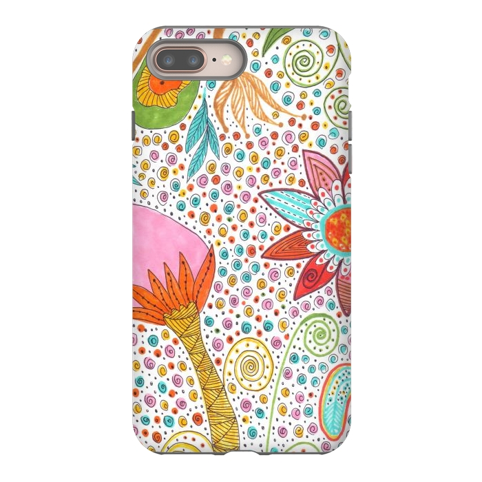 iPhone 7 plus StrongFit Floral mandala dot art by ArtKingdom7
