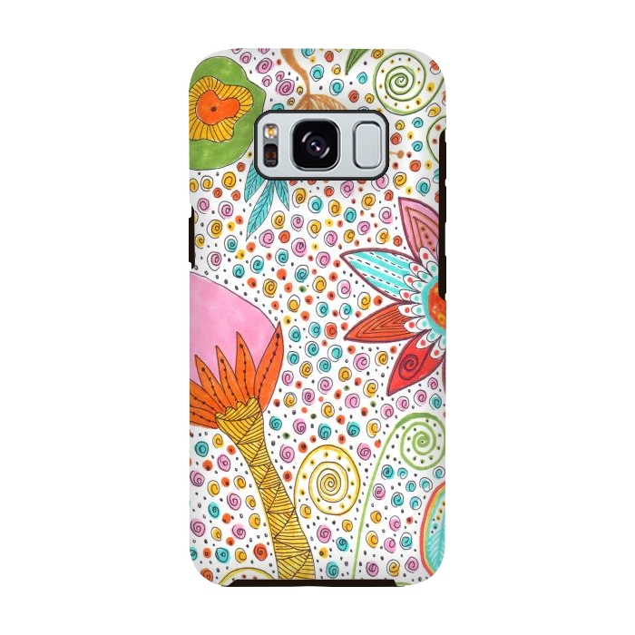 Galaxy S8 StrongFit Floral mandala dot art by ArtKingdom7