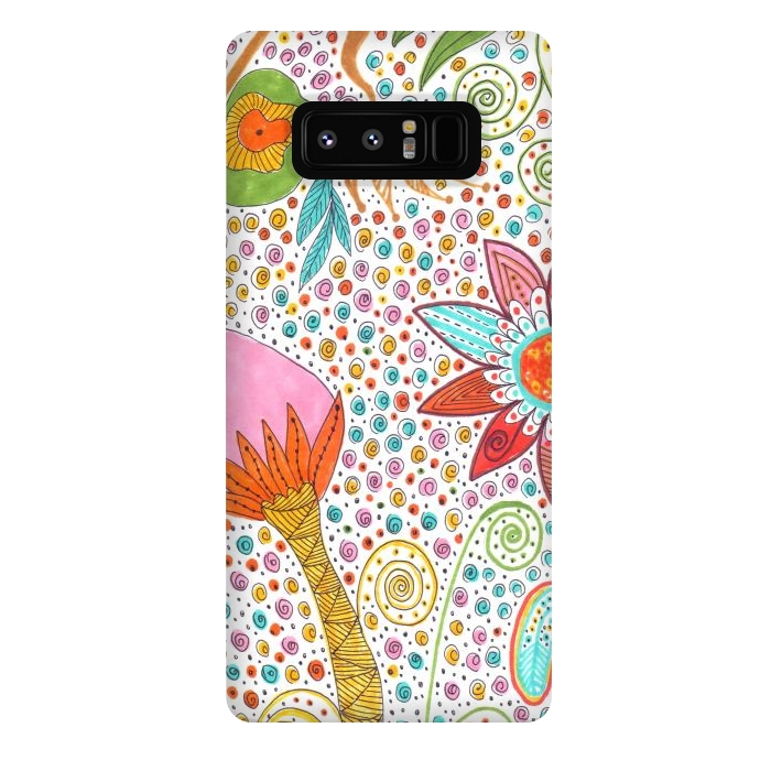 Galaxy Note 8 StrongFit Floral mandala dot art by ArtKingdom7