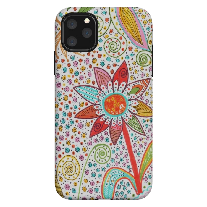 iPhone 11 Pro Max StrongFit Floral mandala dot art by ArtKingdom7