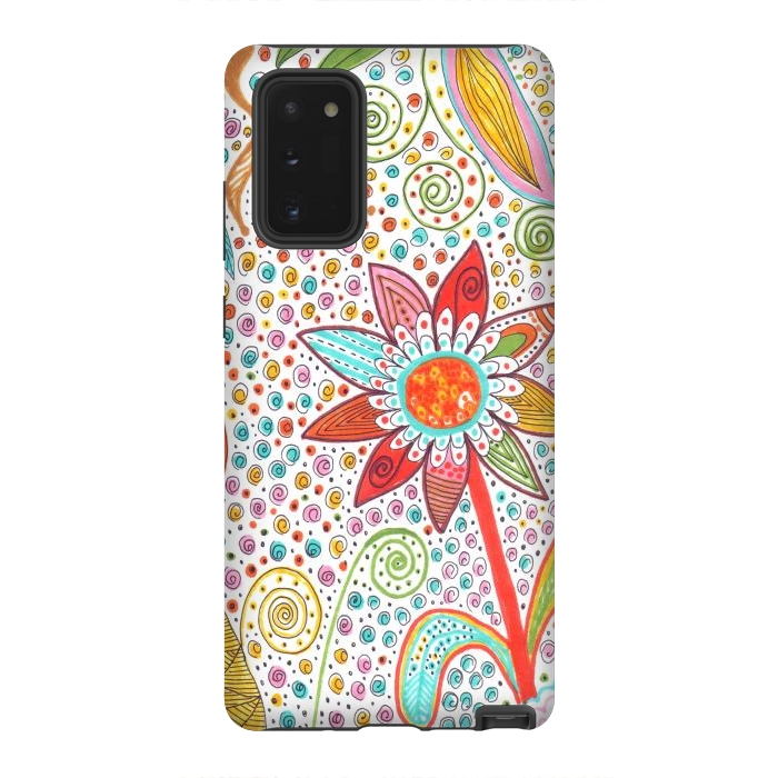 Galaxy Note 20 StrongFit Floral mandala dot art by ArtKingdom7