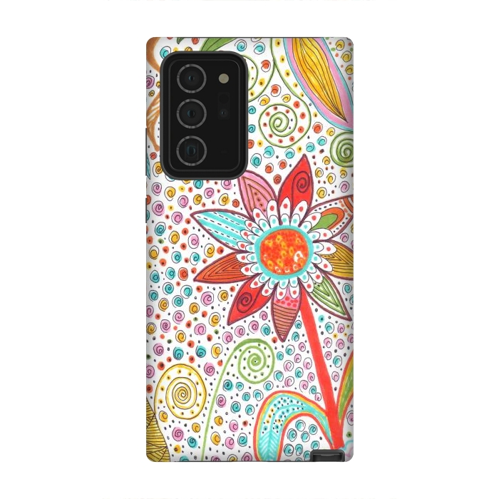 Galaxy Note 20 Ultra StrongFit Floral mandala dot art by ArtKingdom7