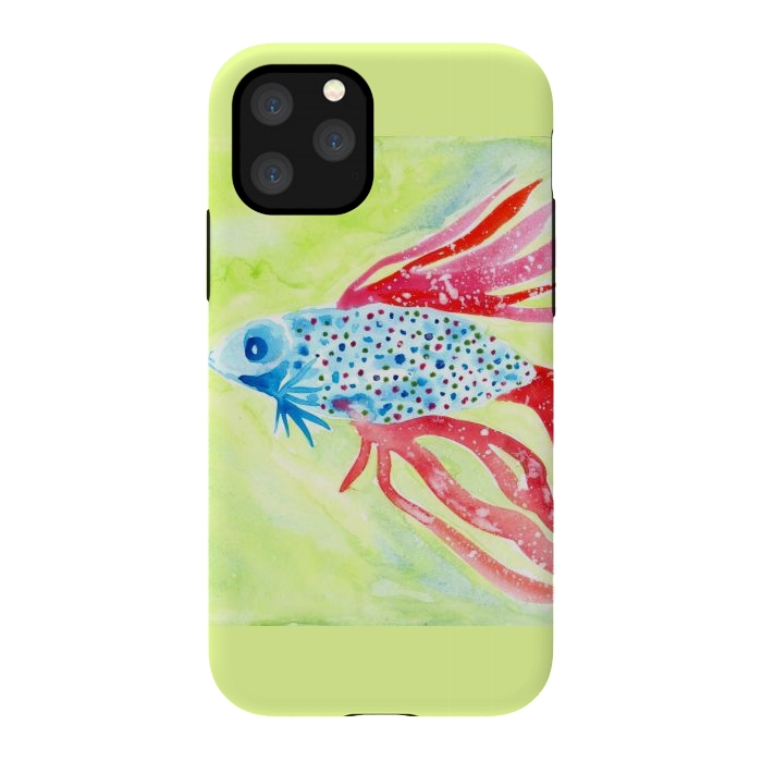 iPhone 11 Pro StrongFit Betta fish watercolor by ArtKingdom7