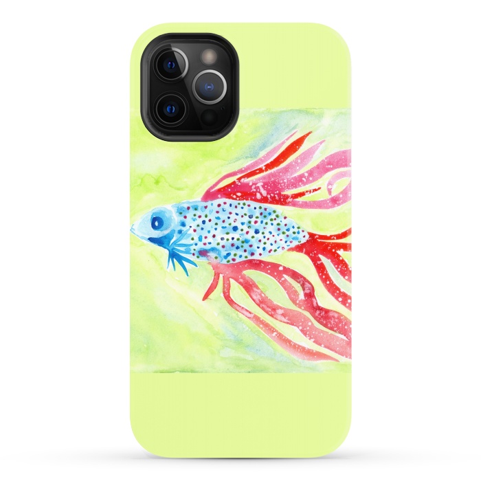 iPhone 12 Pro Max StrongFit Betta fish watercolor by ArtKingdom7