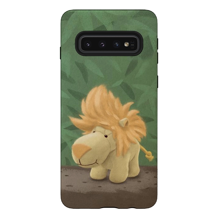 Galaxy S10 StrongFit Cute lion by Laura Nagel