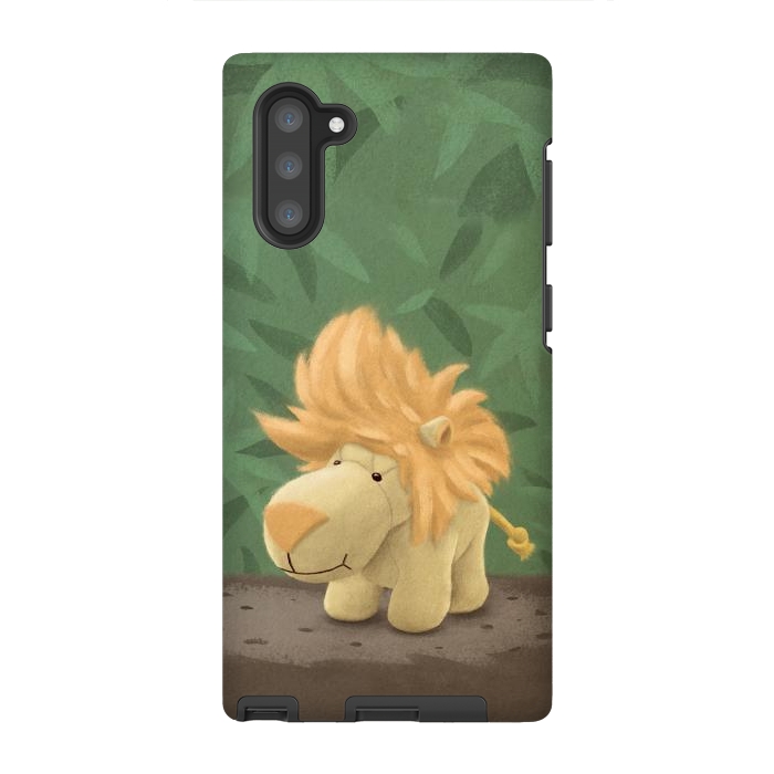 Galaxy Note 10 StrongFit Cute lion by Laura Nagel