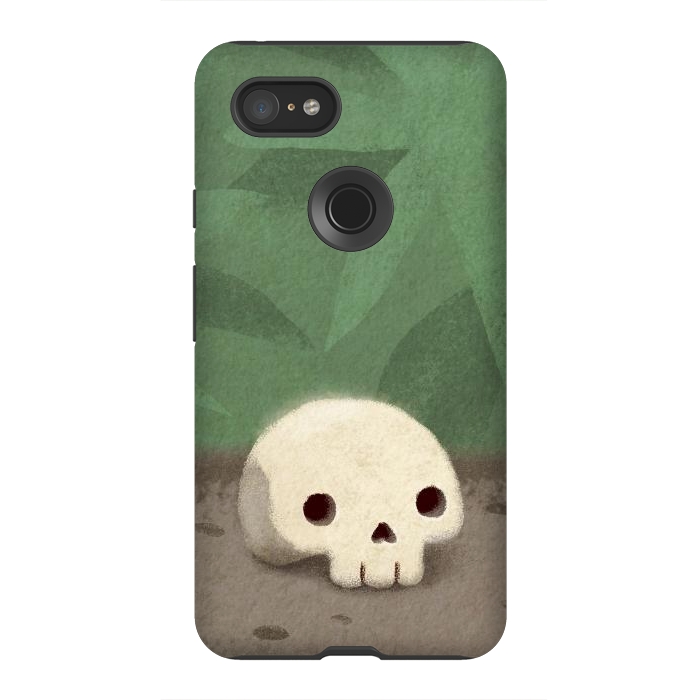 Pixel 3XL StrongFit Jungle skull by Laura Nagel