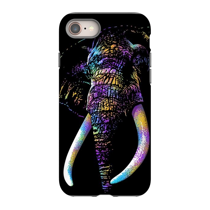 iPhone SE StrongFit Colorful Elephant by Alberto