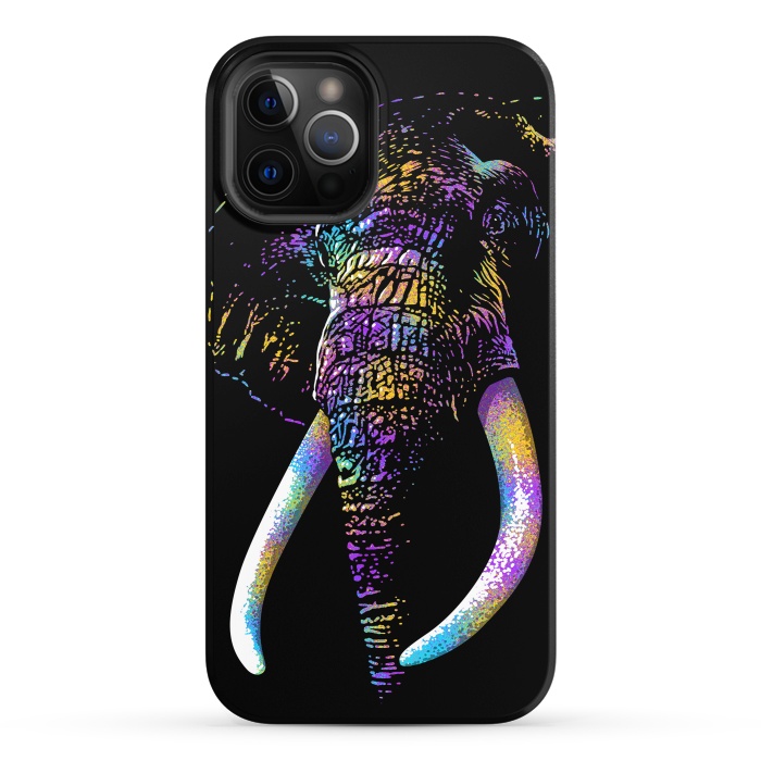 iPhone 12 Pro StrongFit Colorful Elephant by Alberto