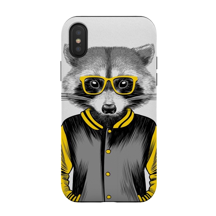 iPhone Xs / X StrongFit Raccoon School by Alberto