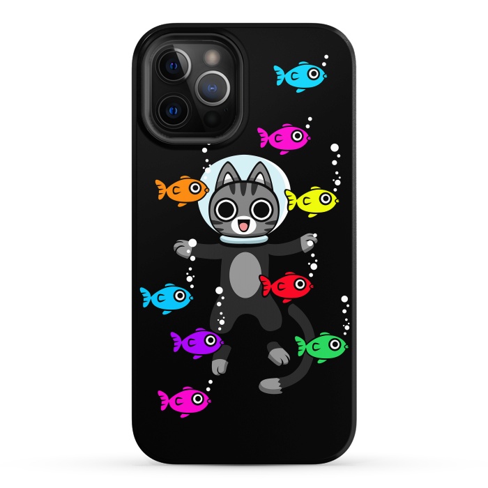 iPhone 12 Pro Max StrongFit Aquarium Cat by Alberto