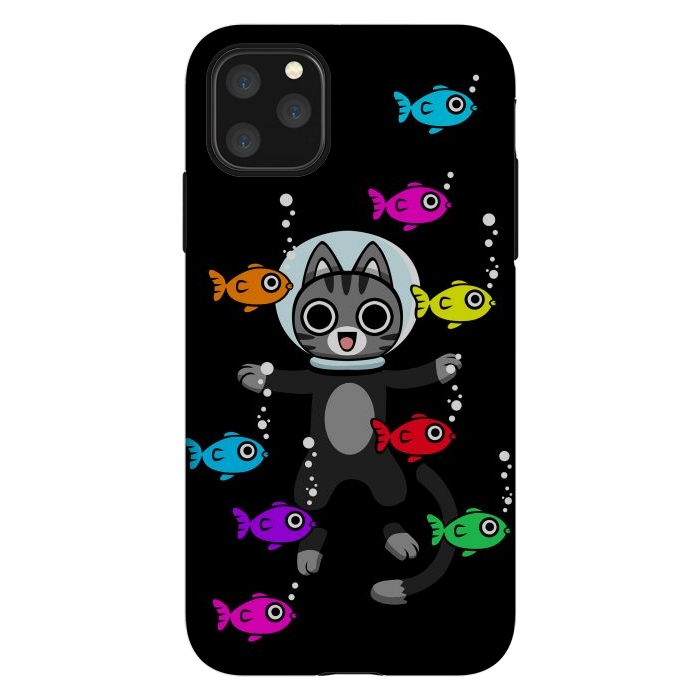 iPhone 11 Pro Max StrongFit Aquarium Cat by Alberto