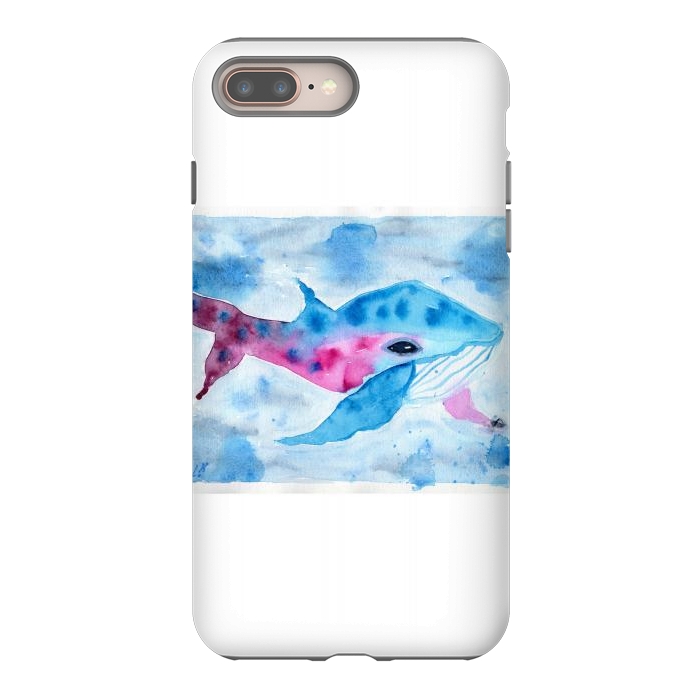 iPhone 7 plus StrongFit Baby whale watercolor by ArtKingdom7