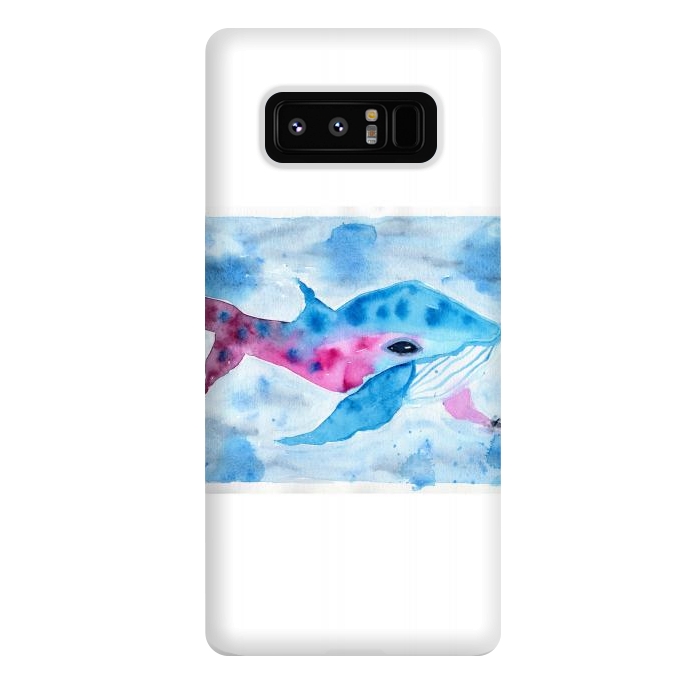 Galaxy Note 8 StrongFit Baby whale watercolor by ArtKingdom7