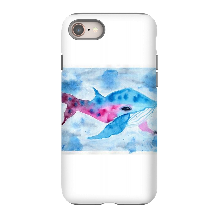 iPhone 8 StrongFit Baby whale watercolor by ArtKingdom7