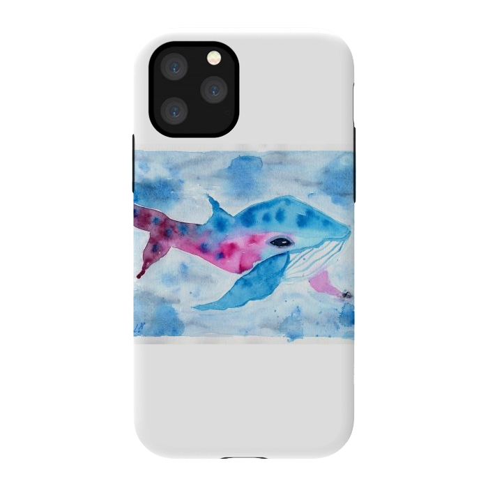 iPhone 11 Pro StrongFit Baby whale watercolor by ArtKingdom7