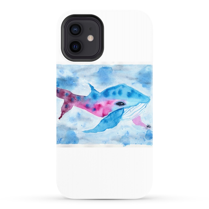 iPhone 12 StrongFit Baby whale watercolor by ArtKingdom7