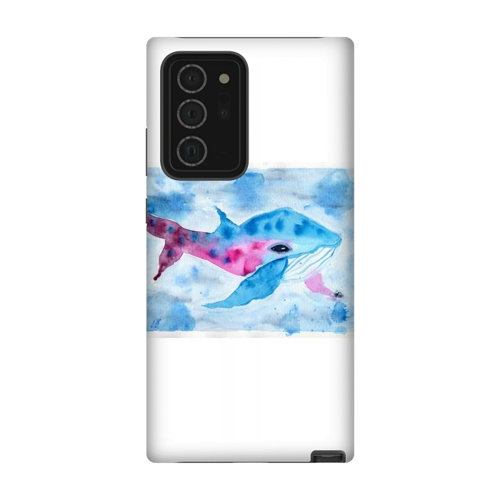 Galaxy Note 20 Ultra StrongFit Baby whale watercolor by ArtKingdom7