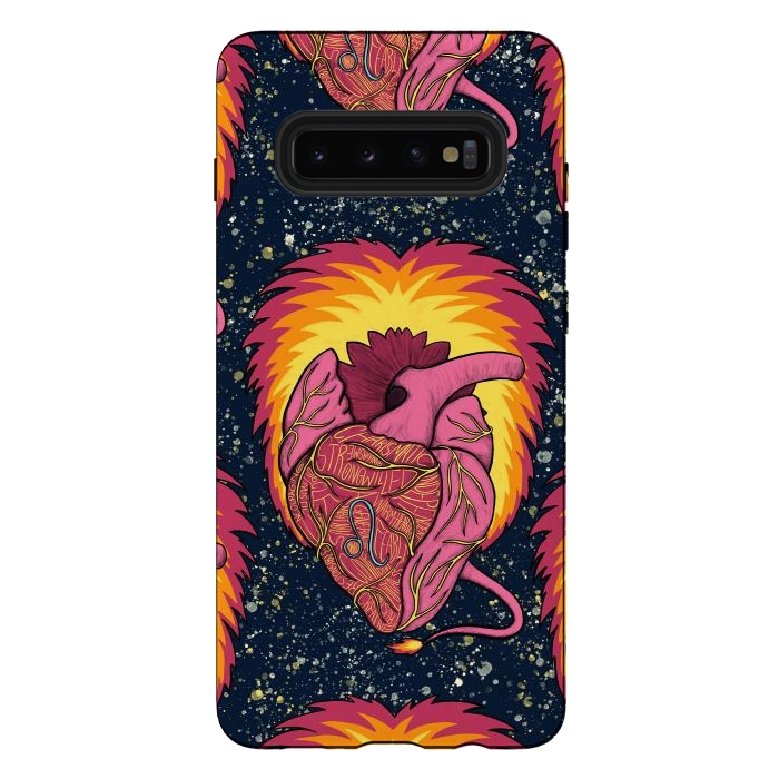 Galaxy S10 plus StrongFit Leo Heart by Ranggasme