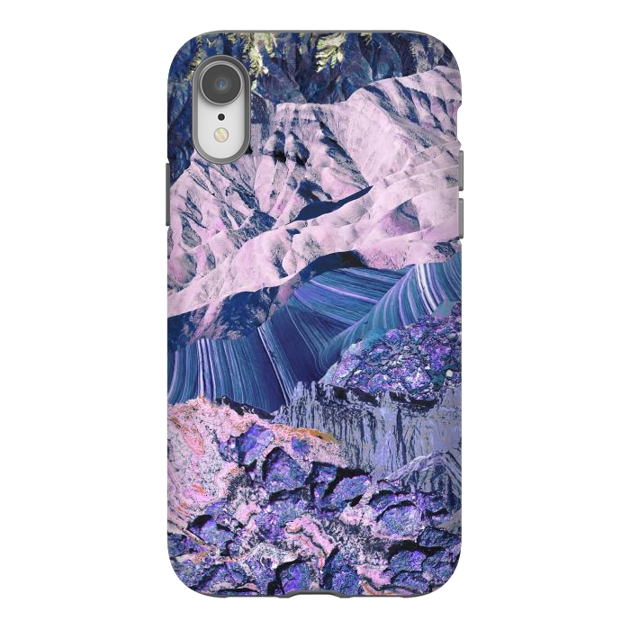 iPhone Xr StrongFit Blue Violet Geode mountain landscape by Oana 