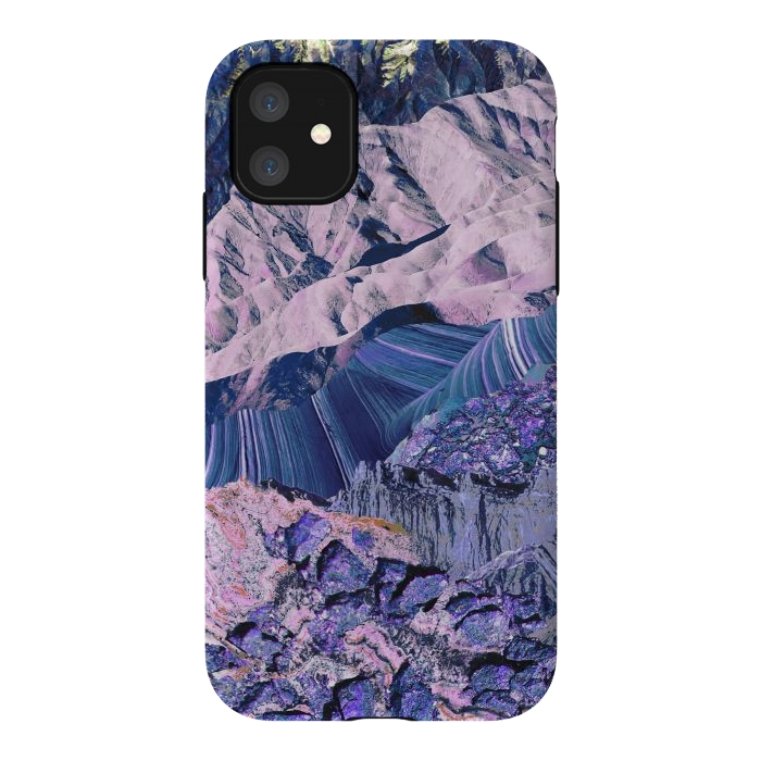 iPhone 11 StrongFit Blue Violet Geode mountain landscape by Oana 