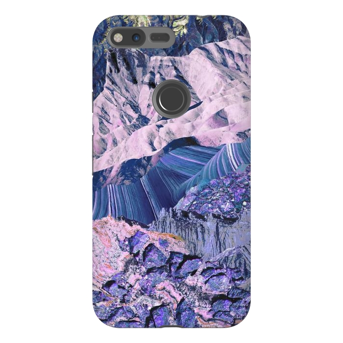 Pixel XL StrongFit Blue Violet Geode mountain landscape by Oana 