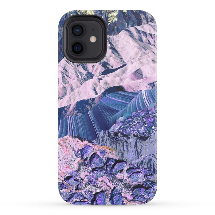 iPhone 12 StrongFit Blue Violet Geode mountain landscape by Oana 