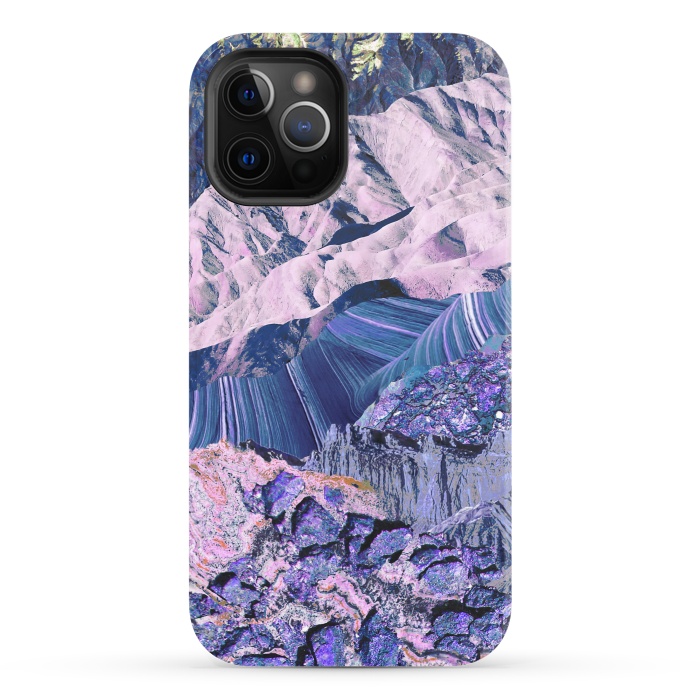 iPhone 12 Pro StrongFit Blue Violet Geode mountain landscape by Oana 