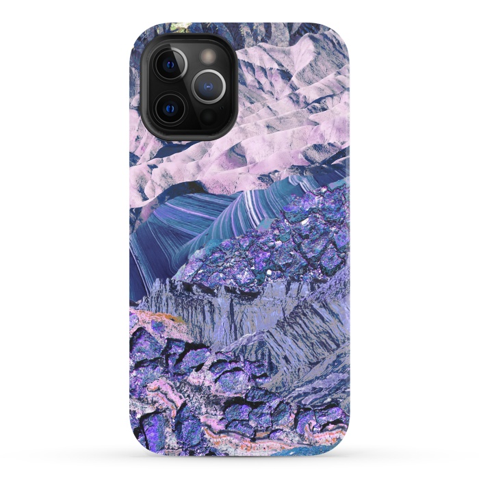 iPhone 12 Pro Max StrongFit Blue Violet Geode mountain landscape by Oana 