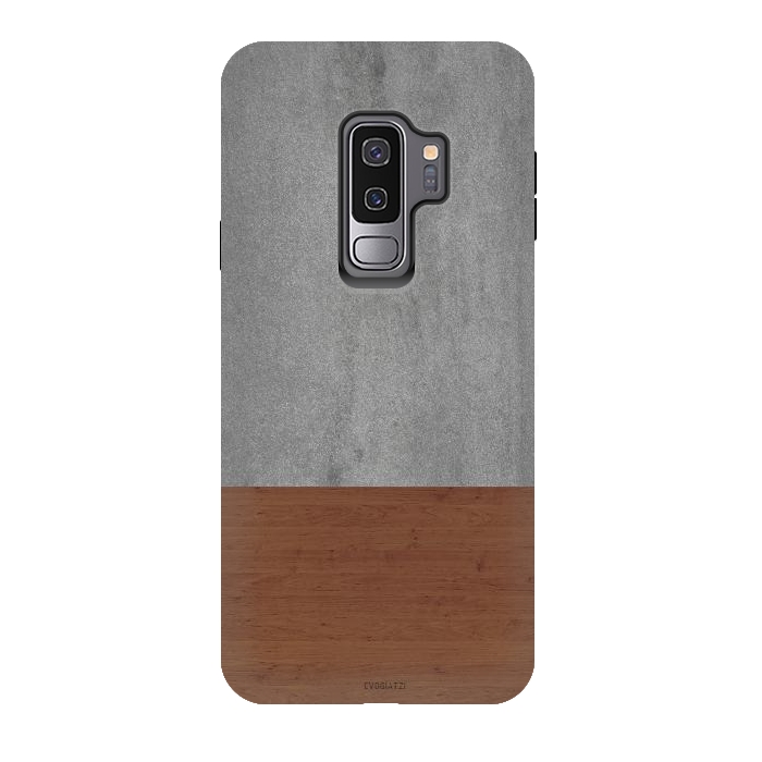 Galaxy S9 plus StrongFit Concrete-Touch of a Wood by ''CVogiatzi.