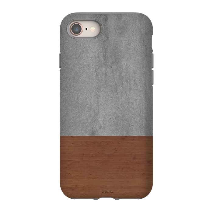 iPhone 8 StrongFit Concrete-Touch of a Wood by ''CVogiatzi.