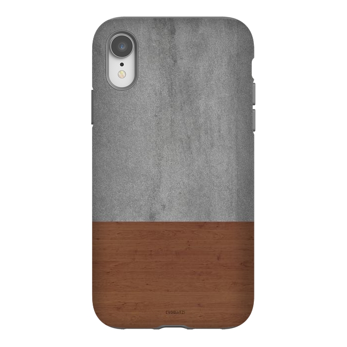 iPhone Xr StrongFit Concrete-Touch of a Wood by ''CVogiatzi.