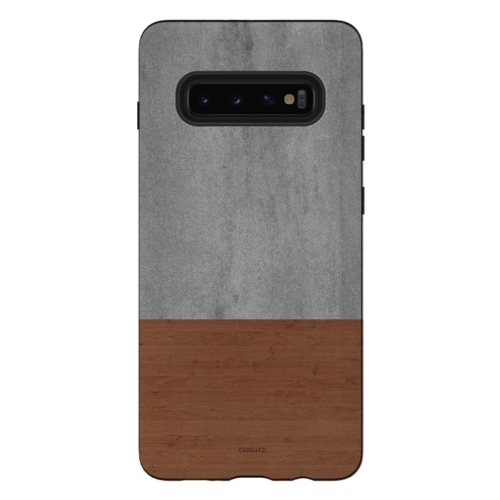 Galaxy S10 plus StrongFit Concrete-Touch of a Wood by ''CVogiatzi.