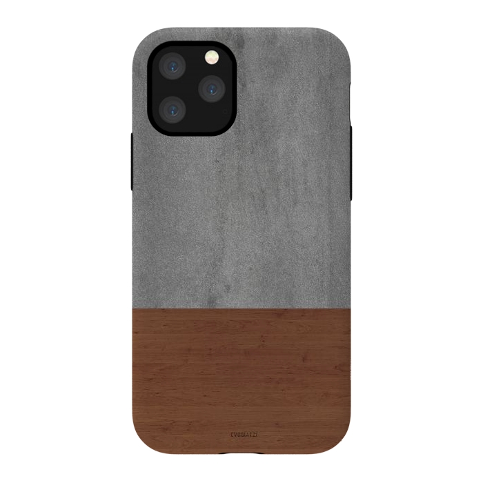 iPhone 11 Pro StrongFit Concrete-Touch of a Wood by ''CVogiatzi.