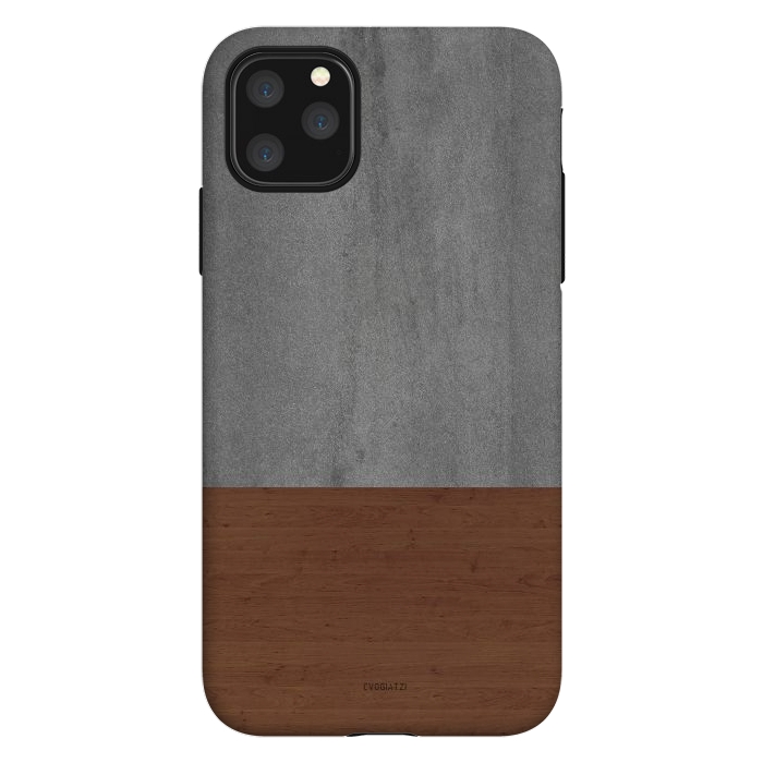 iPhone 11 Pro Max StrongFit Concrete-Touch of a Wood by ''CVogiatzi.