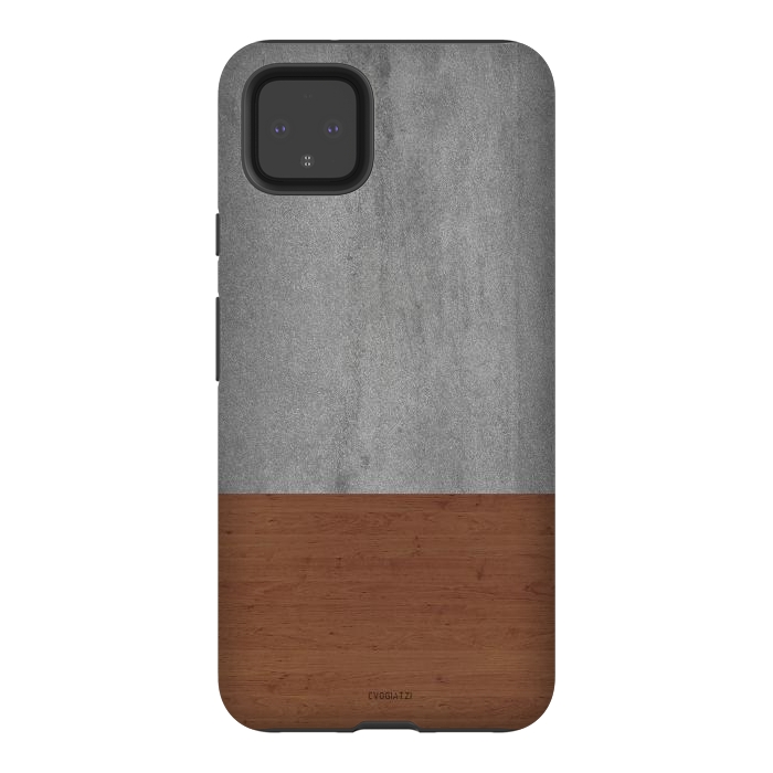 Pixel 4XL StrongFit Concrete-Touch of a Wood by ''CVogiatzi.