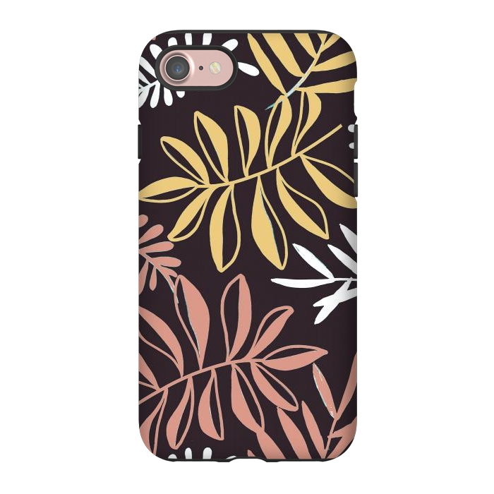 iPhone 7 StrongFit Neutral modern tropical leaves by Oana 