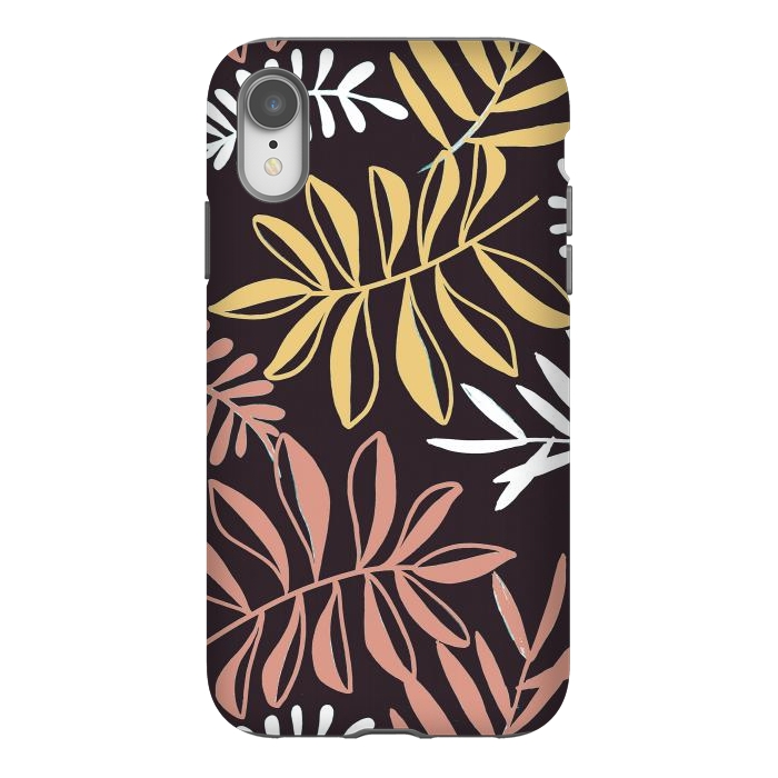 iPhone Xr StrongFit Neutral modern tropical leaves by Oana 