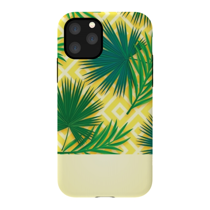 iPhone 11 Pro StrongFit GREEN YELLOW TROPICAL LOVE by MALLIKA