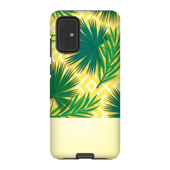 Galaxy S20 Plus StrongFit GREEN YELLOW TROPICAL LOVE by MALLIKA