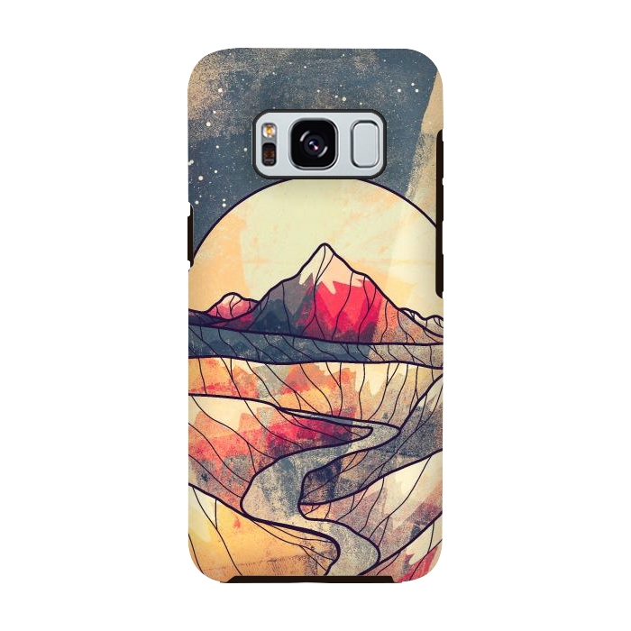 Galaxy S8 StrongFit Retro river mountains by Steve Wade (Swade)