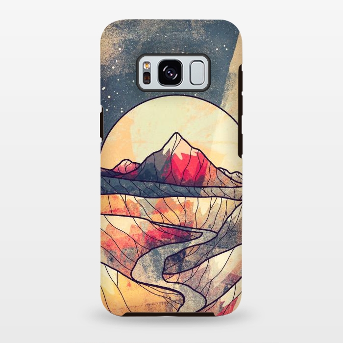 Galaxy S8 plus StrongFit Retro river mountains by Steve Wade (Swade)