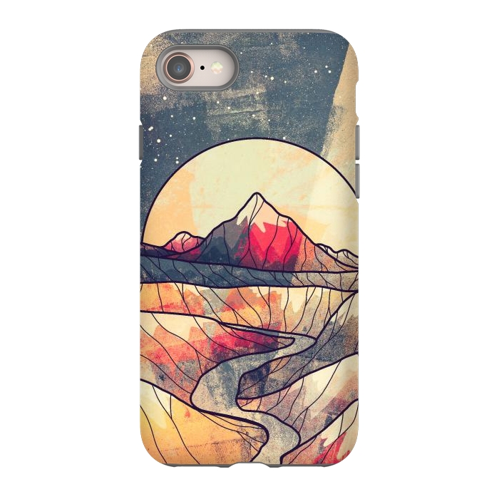 iPhone 8 StrongFit Retro river mountains by Steve Wade (Swade)