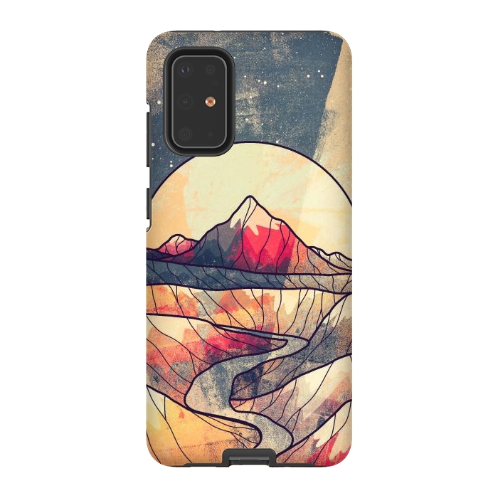 Galaxy S20 Plus StrongFit Retro river mountains by Steve Wade (Swade)