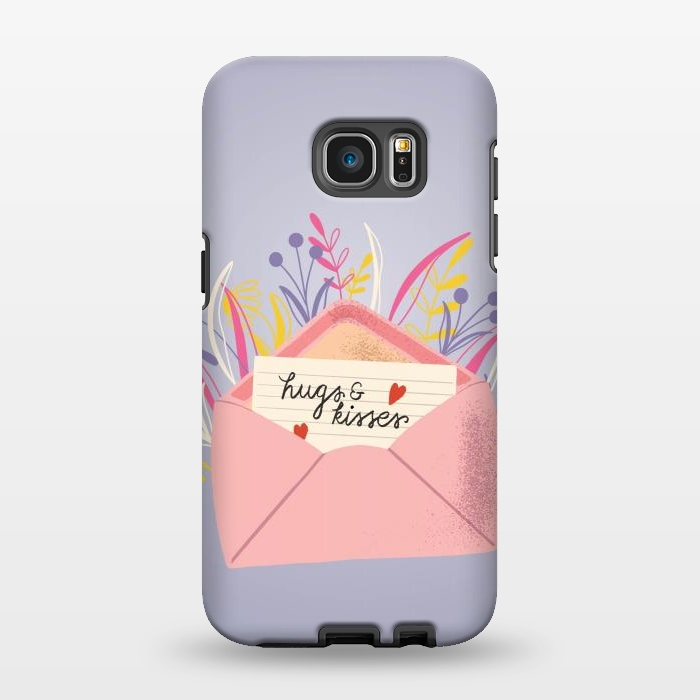 Galaxy S7 EDGE StrongFit Hugs and Kisses, Happy Valentine's Day 1 by Jelena Obradovic