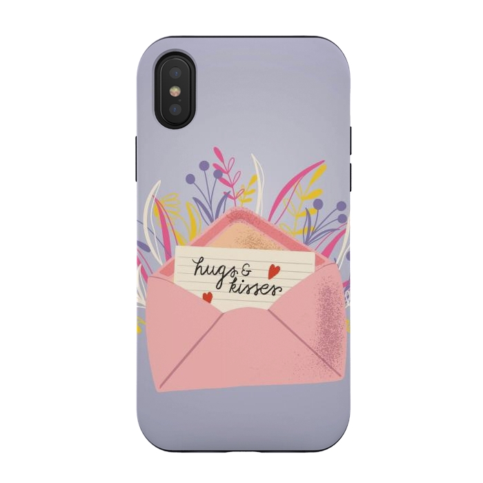 iPhone Xs / X StrongFit Hugs and Kisses, Happy Valentine's Day 1 by Jelena Obradovic