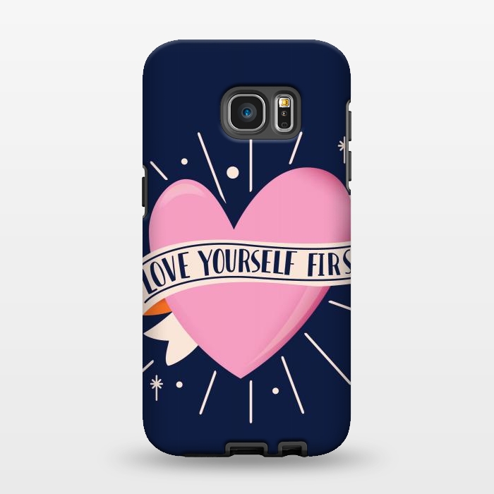 Galaxy S7 EDGE StrongFit Love Yourself First, Happy Valentine's Day 2 by Jelena Obradovic