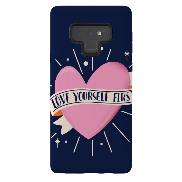 Galaxy Note 9 StrongFit Love Yourself First, Happy Valentine's Day 2 by Jelena Obradovic